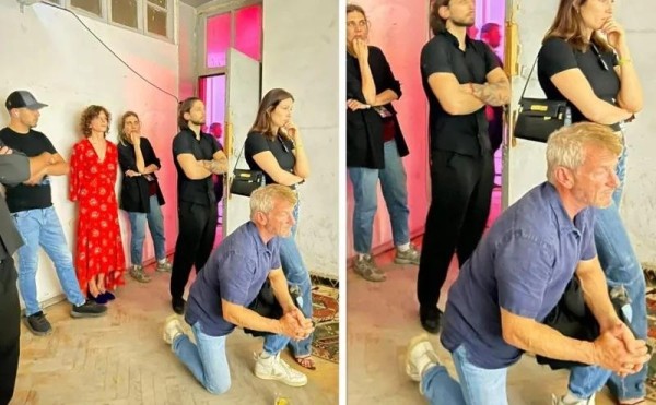 Кого слушал, стоя на коленях, находящийся в Грузии Шон Пенн - история фото, распространившегося в соцсети