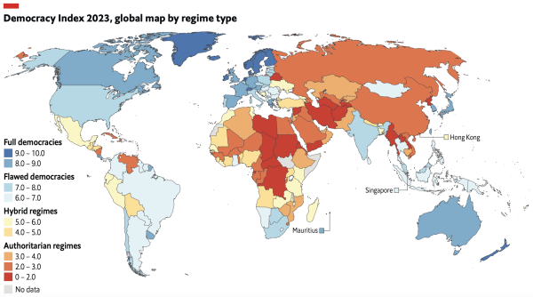 Между Гонконгом и Мексикой – Грузия заняла 89-е место в «Индексе демократии» Между Гонконгом и Мексикой – Грузия заняла 89-е место в «Индексе демократии»