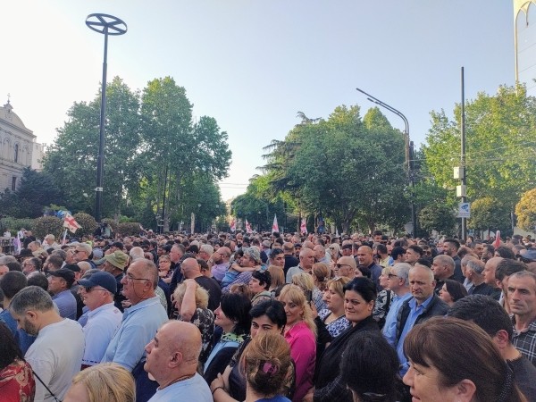 Участники митинга «Грузинской мечты» собираются в Тбилиси