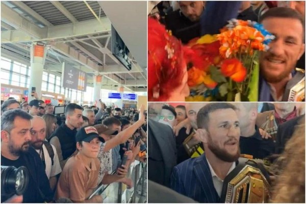 Море болельщиков, переполненный аэропорт и изумленный чемпион – как грузины встретили Мераба Двалишвили, который привез на родину заветный пояс UFC