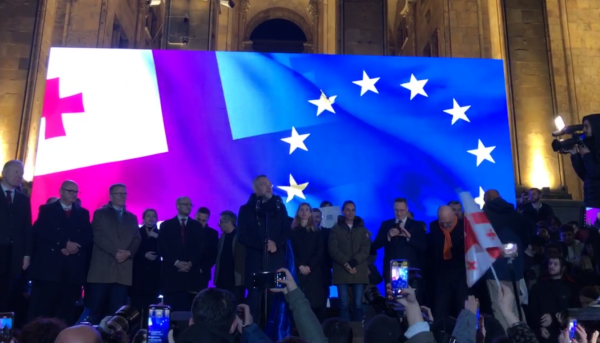 Депутаты из стран ЕС поддержали протесты на митинге оппозиции в Тбилиси Депутаты из стран ЕС поддержали протесты на митинге оппозиции в Тбилиси
