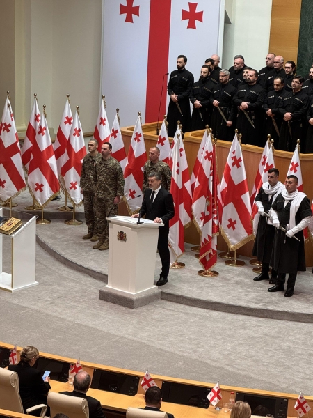 Супруга, дети и другие члены семьи Михаила Кавелашвили – фотографии из парламента, где прошла церемония инаугурации