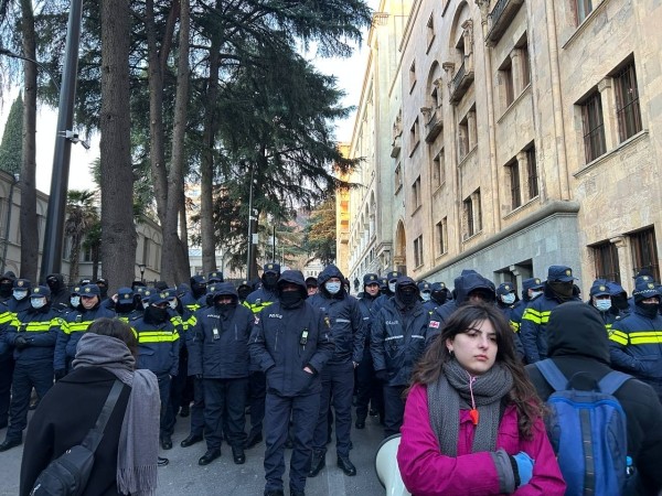 У парламента Грузии собираются протестующие, мобилизована полиция и водометы